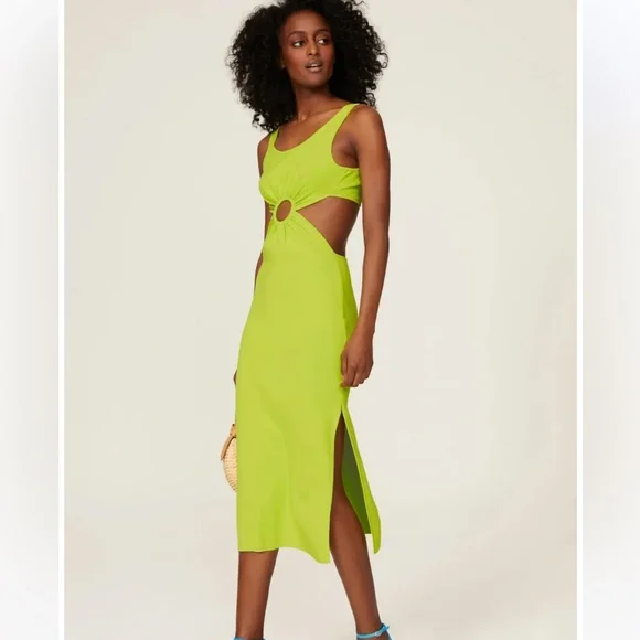 slim fit dress slacks Coeur Sports - Green/Cream Striped Dress